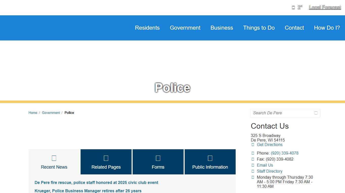 Police / De Pere, Wisconsin